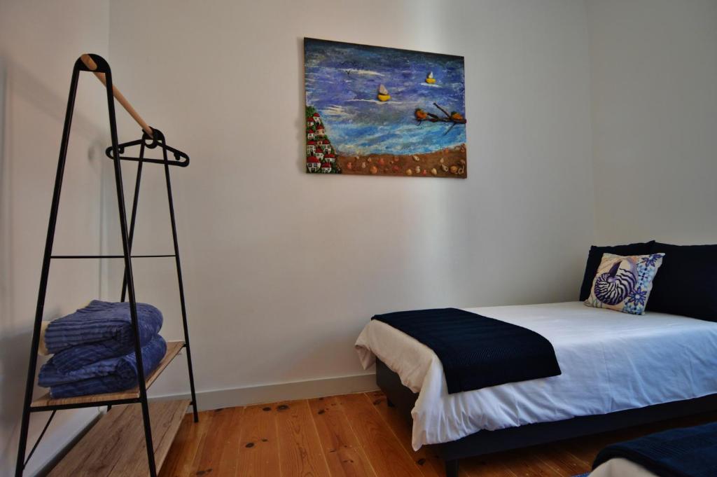 Detalhe do quarto e roupa de cama